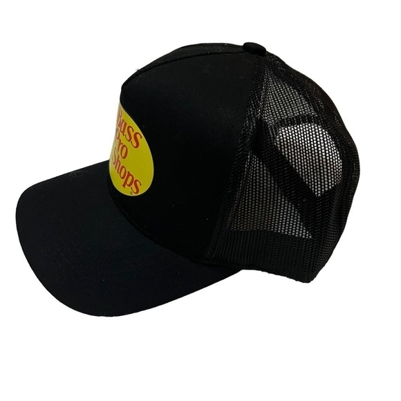 BASS PRO SHOPS BLACK TRUCKER MESH HAT LIKE NEW; PREOWNED NOT WORN SNAPBACK - Picture 3 of 6